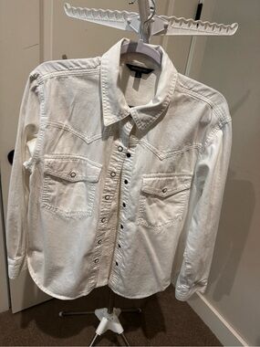 Banana Republic White Denim Button-Up Shirt